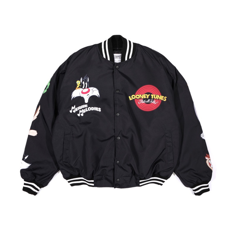 JAKET VARSITY BASEBALL BIG SIZE LOONEY TUNES HITAM S M L XL XXL 3XL 4XL 5XL 6XL