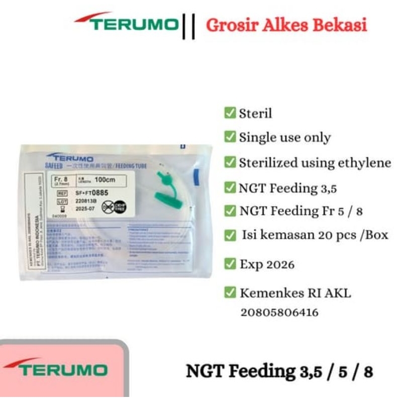 Feeding terumo / NGT Terumo FR 3,5 / 5/ 8 Harga/Pcs