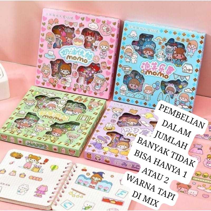 

BOX BESAR Sticker Momo 100 Lembar Lucu Stiker Box Anak Korea Dekorasi Viral Waterproof DIY Murah NEW BOX BESAR