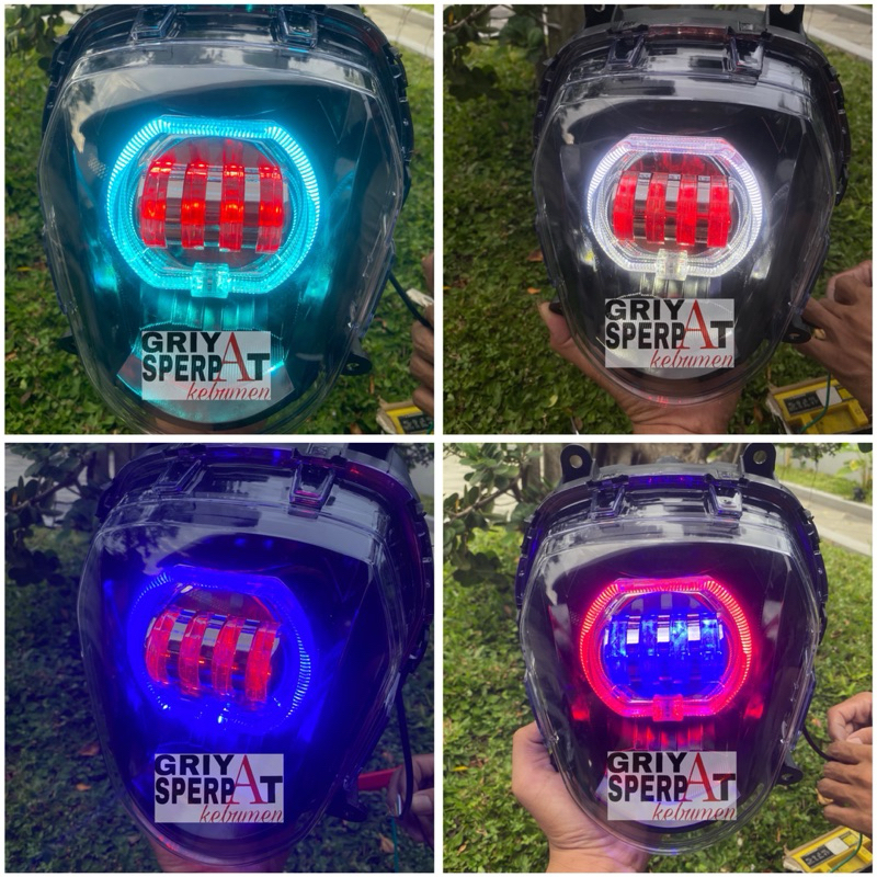 REFLEKTOR LAMPU DEPAN HONDA GENIO BILED PROJIE LED 4 LENSA