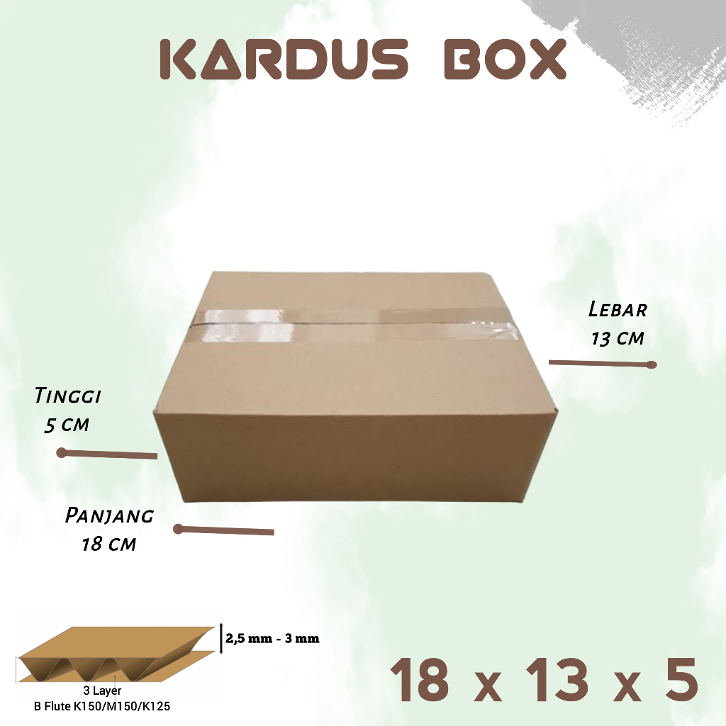 

Kardus/box packing kecil polos luar dalam ukuran 18x13x5 cm