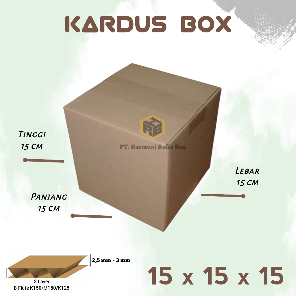 

Kardus/box Packing polos luar dalam ukuran 15x15x15 cm