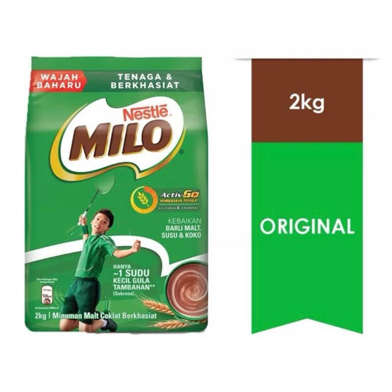 

Nestle Milo Malaysia 2kg Activ Go Wajah Baru Exp 30.11.2024