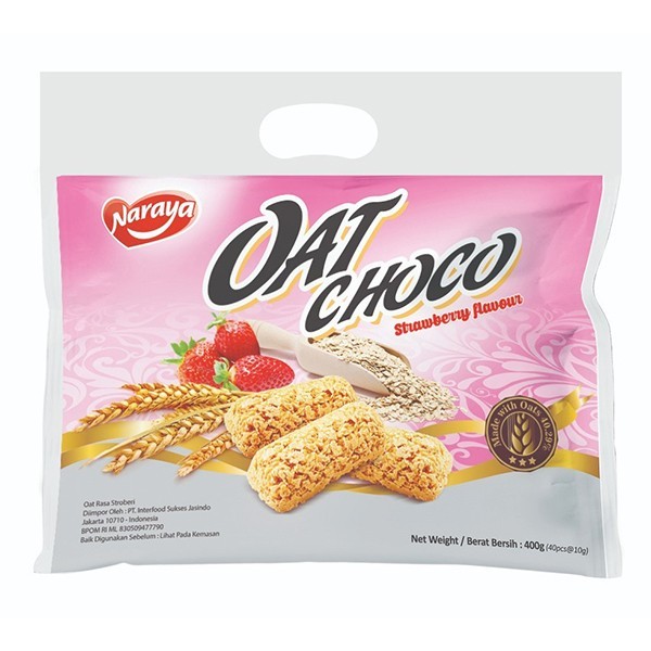 

Naraya oat choco rasa strawberry isi 40pcs