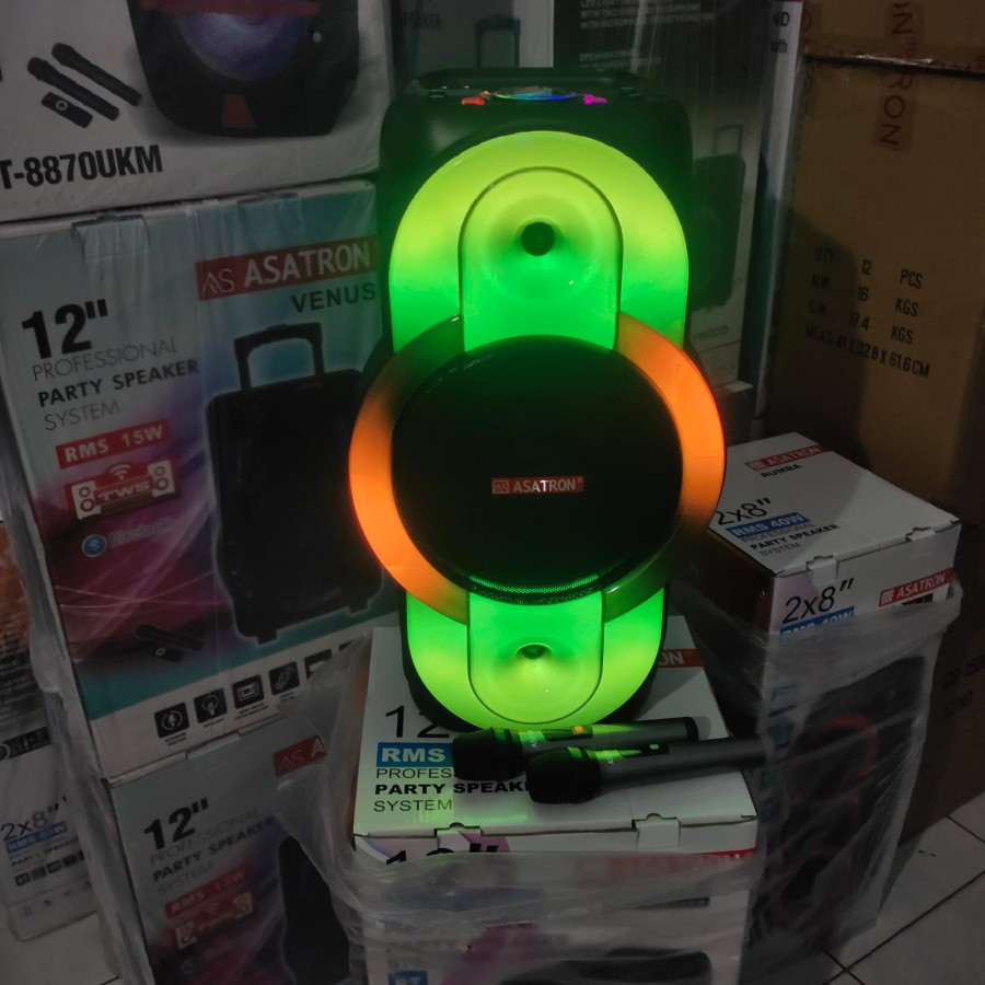 SPEAKER PORTABLE WIRELESS ASATRON CHEETAH 12 INCH SPEAKER KARAOKE ORIGINAL ASATRON