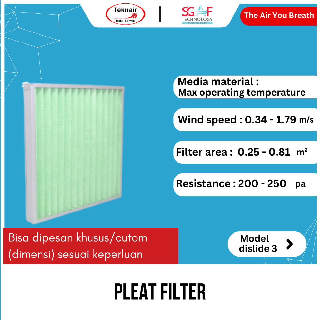 Pleat HEPA Filter - Penyaring Udara Ruangan dan Filter Cabinet