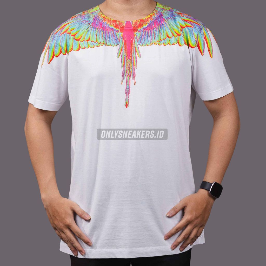 MARCELO BURLON FLUO WINGS WHITE TEE