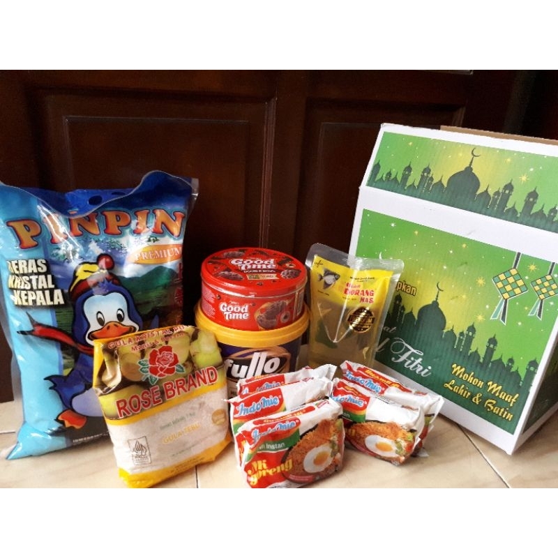 

Parcel hampers lebaran Idul Fitri zakat fitrah paket komplit praktis Surabaya Grosir