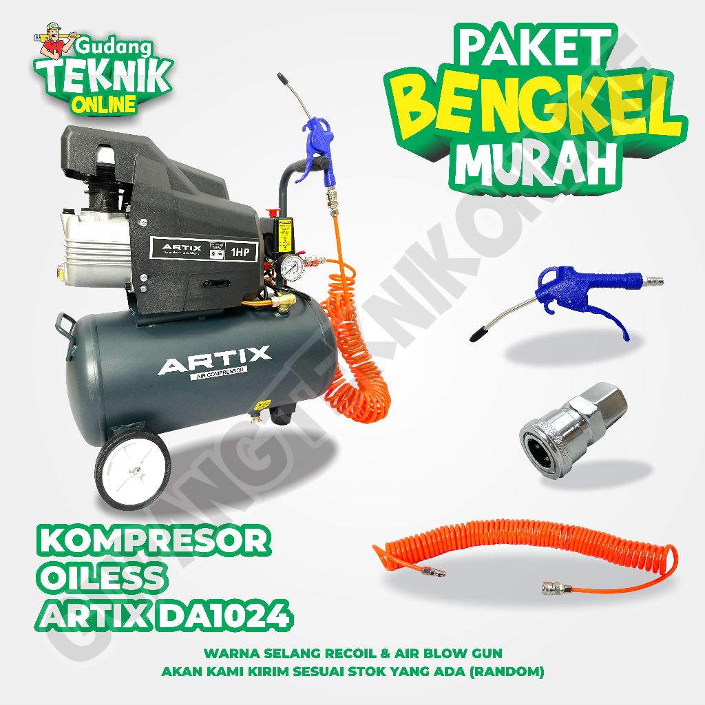 Mesin Kompresor Angin Listrik 24 Liter 1HP 750 Watt DA1024 ARTIX / Electric Air Compressor Udara 1 H