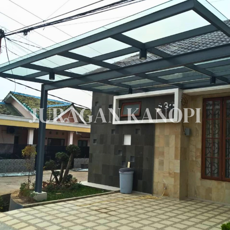 atap kanopi kaca 8mm tempered / atap kaca laminated termurah surabaya