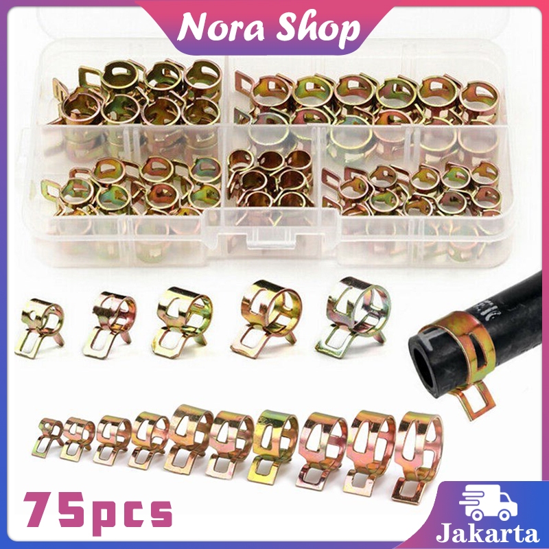 75pcs Klem Selang Bensin Mobil Motor Universal Klip Selang Bensin Klem Penjepit Selang Bensin Clamp 