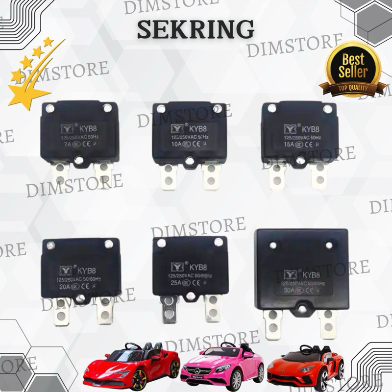10A Sekring Automatic Mainan Mobil/Motor Aki/Accu Reset Relay sekring Mobil Motor Mainan aki anak