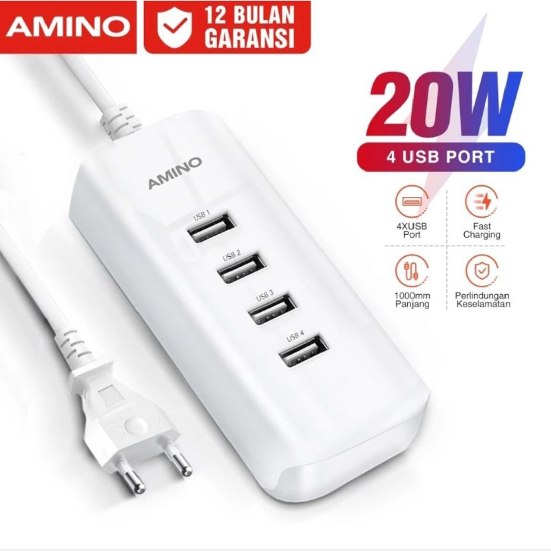 multi Port Charger Cas 4 usb Amino Fast Charger 20w
