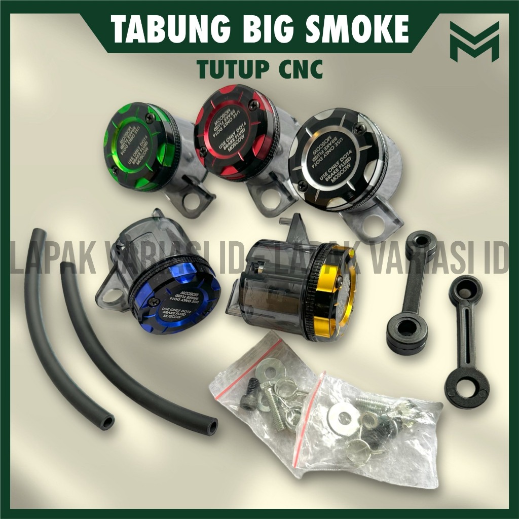 TABUNG TUTUP MINYAK REM BIG SMOKE BESAR PLUS SELANG BAUT BREKET UNIVERSAL SEMUA MOTOR BEAT FI ESP DE