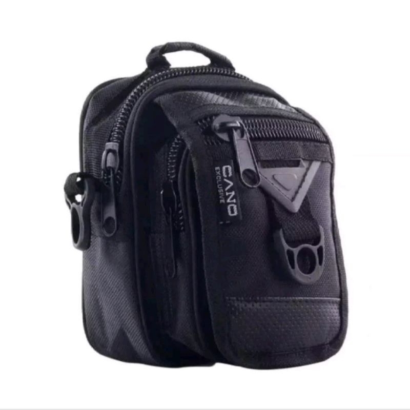 Tas selempang Mini Pria Pouch Smarphone Gatget hp Pria Wanita hitam polos