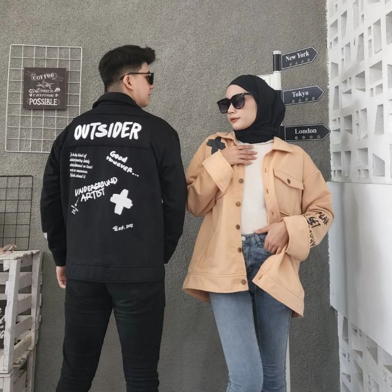 ART M84H OUTSIDER JACKET UNISEX PRIAWANITA OVERSIZE SIZE MLXL  JAKET PRIA WANITA KOREAN STYLE OVERSI