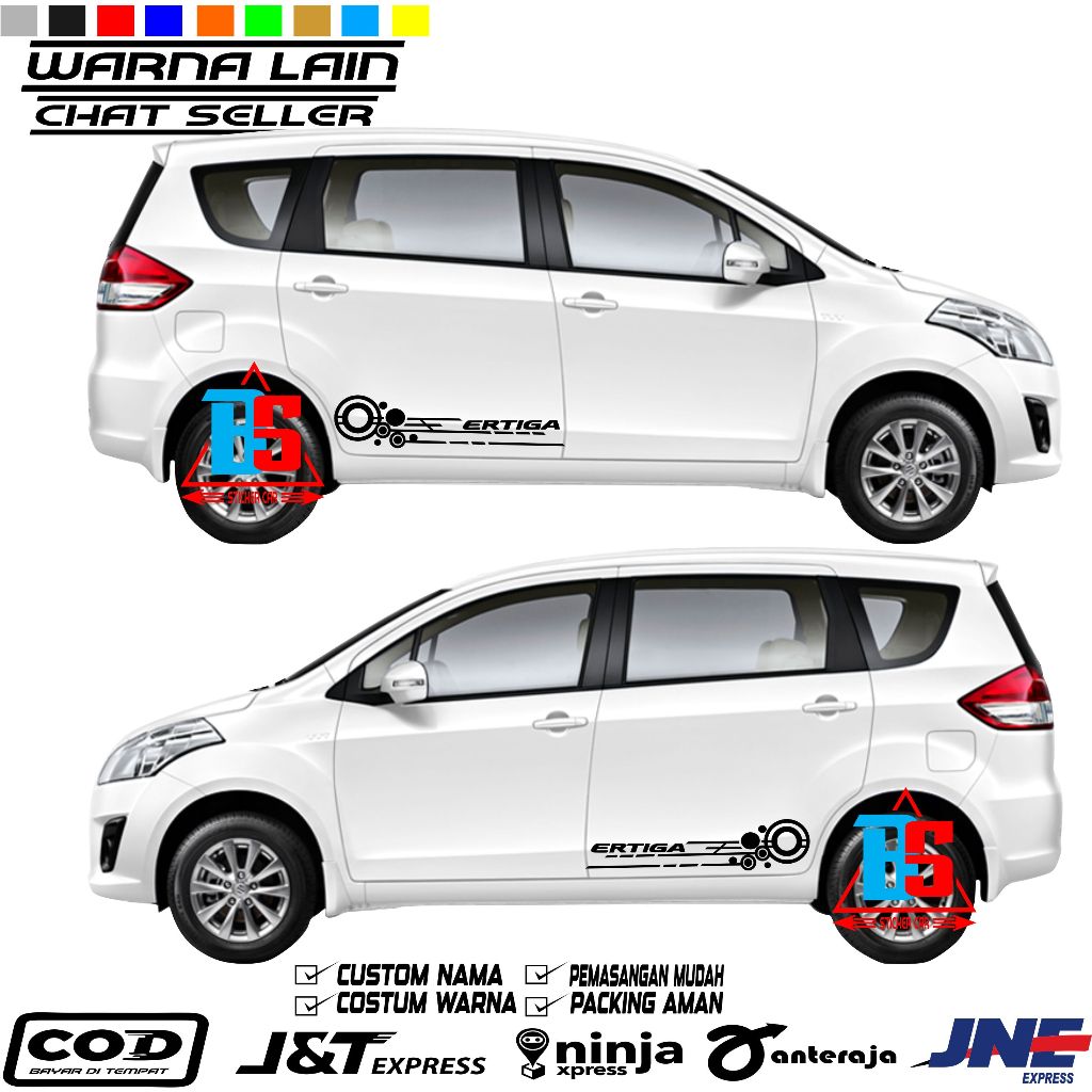 CUTTING STICKER MOBIL ERTIGA STICKER LIST MOBIL ERTIGA CUSTOM TEXT