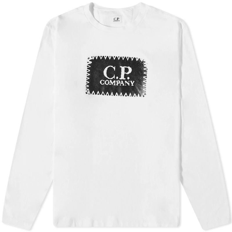 CP Company Long Sleeve Patch Logo T-Shirt White Original