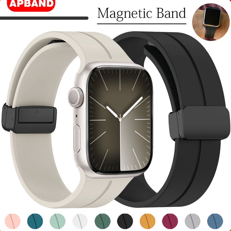 BEST SELLER Magnetic Buckle Silicone Strap for Apple Watch UltraUltra 2 49mm 45mm 41mm Series 9 8 7 