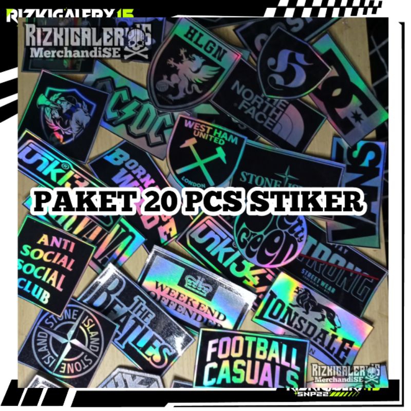 

PAKET 20 PCS STIKER HOLOGRAM CASUAL FOOTBALL HOLIGANS ULTRAS STIKER KEREN SUDAH DI LAMINASI GLOSSY