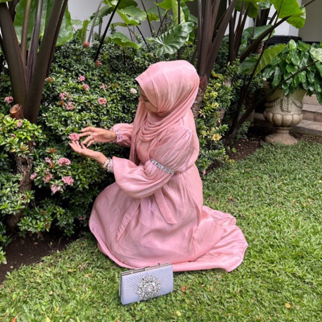 ALEA x wardah dress shimer / dress gamis lebaran / dress shimmer silk