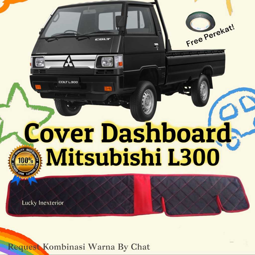 Cover Dashboard Mobil Mitsubishi L300 Pick Up Kulit Premium Alas Pelindung Dasbor Interior Aksesoris