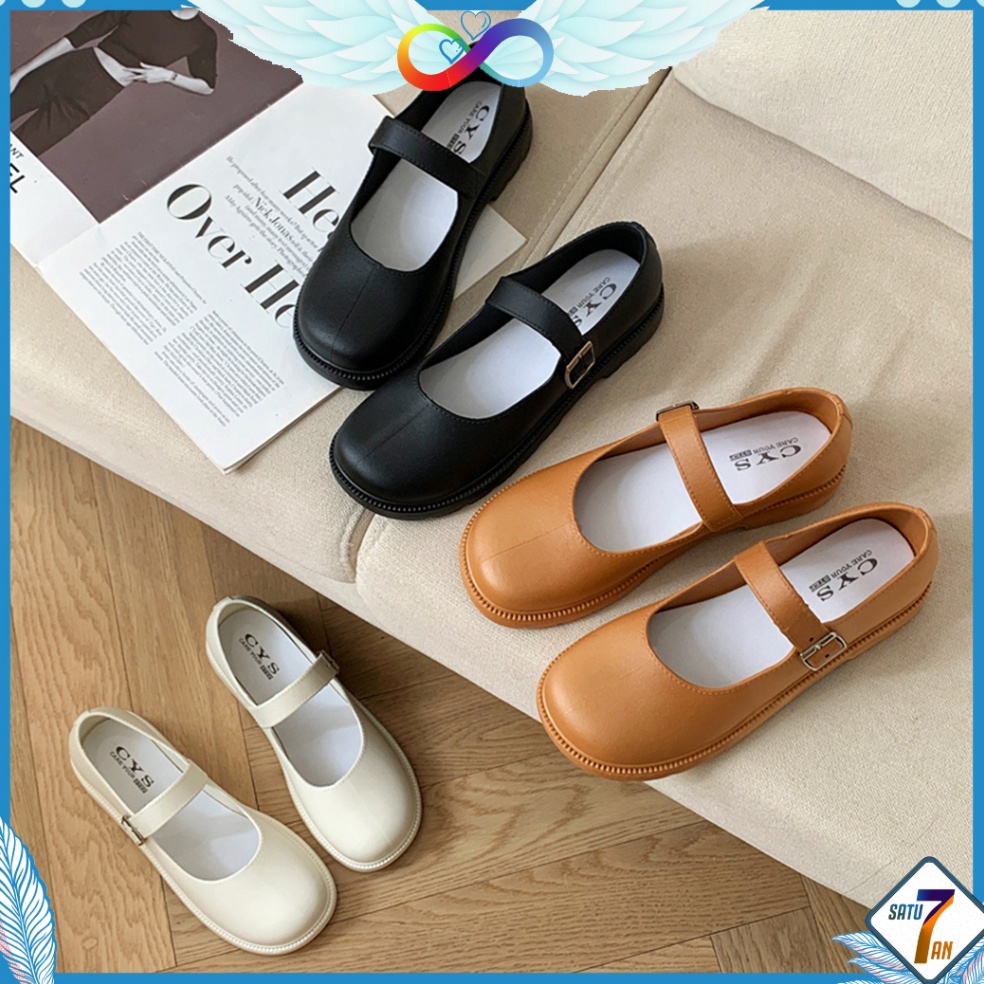Chekout Sepatu Loafers Wanita Korea Sepatu Wedges Pantofel Docmart Cewek Fashion Style Kasual Satu7a