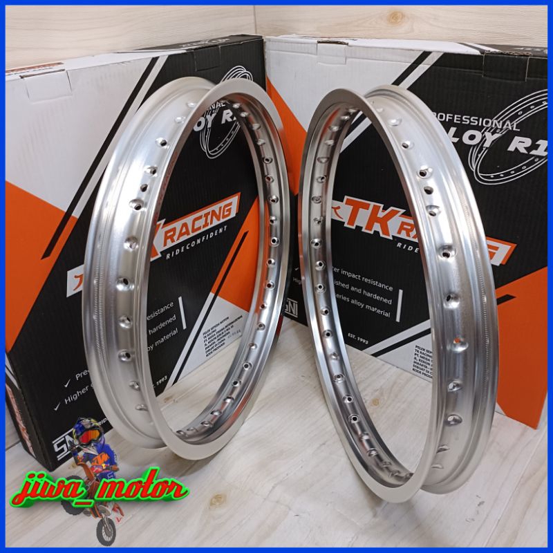 velg TK racing ring 18 160 185 215 hole 36 harga per 1 pics warna silver TK racing bright