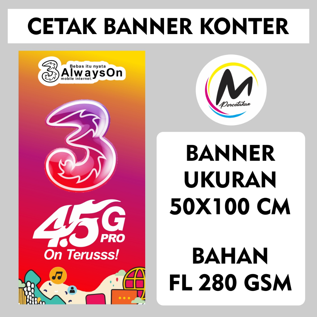 BANNER KONTER TRI - UKURAN 50X100