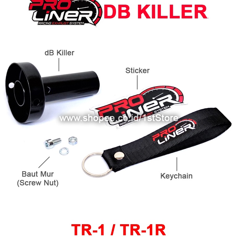 Stok Terbatas DB KILLER KNALPOT PROLINER TR1 TR1R ORIGINAL  BAUT MUR STICKER KEYCHAIN PEREDAM SUARA 