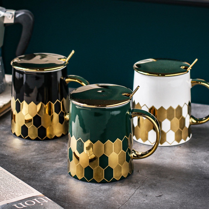 Diskon besar untuk pembelian dalam jumlah besar ASHOME Gelas Minum Set Keramik Motif Segi Enam Denga