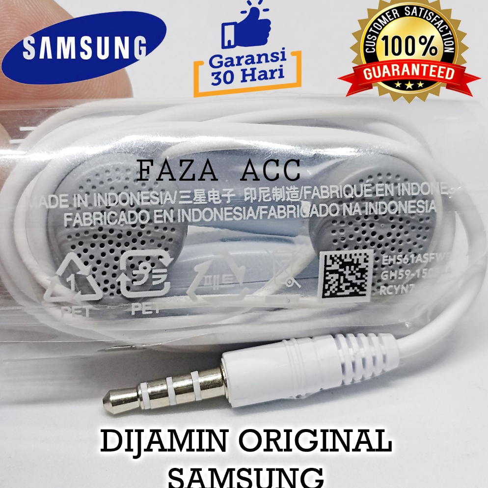 STOK TERBATAS HEADSET SAMSUNG ORIGINAL 1 HITAM BLACK  MADE IN INDONESIA COPOTAN BAWAAN DUS HP J1 ACE