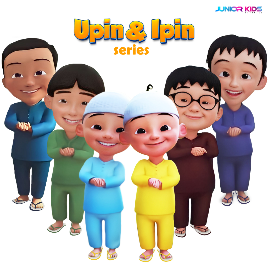 kualitas super junior kids - baju koko upin & ipin series baju koko anak laki laki lengan panjang