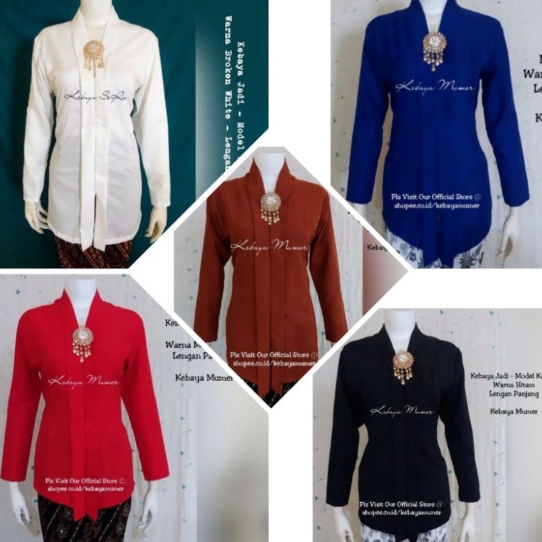 ART P82D Kebaya Polos Murah Obi Putih Kebaya Kutubaru Kebaya Polos Kebaya Putih Kebaya Kartini Kebay