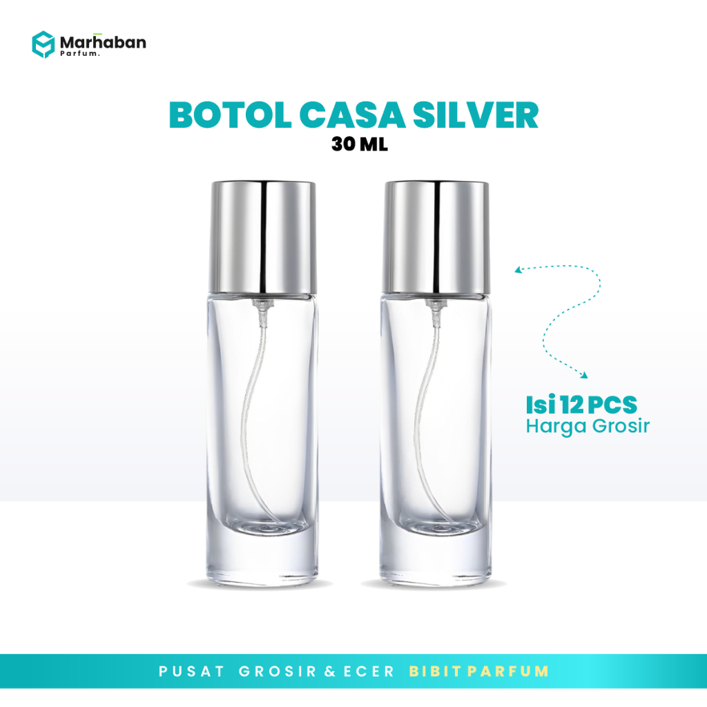 Botol Parfum CASA 30ML Silver Spray Drat - Botol Parfum Casa Drat - Botol Parfum 30ML Perlusin