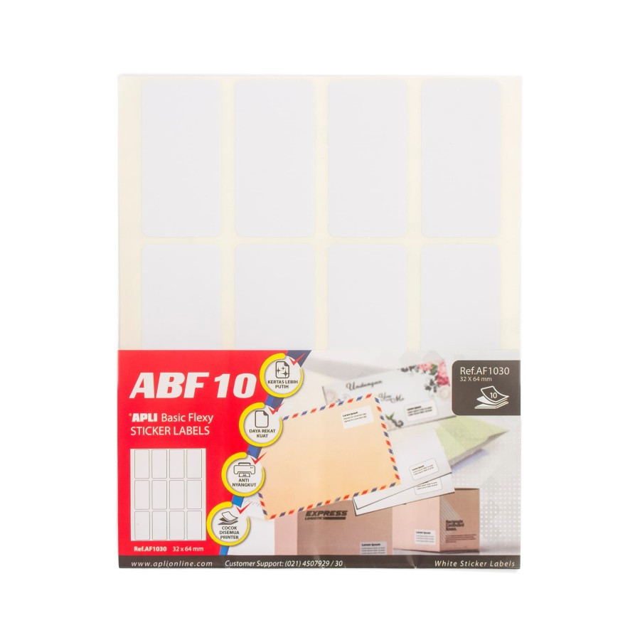 

APLI Basic Flexy (ABF) White Labels 32 X 64MM 120 unit # AF1030 (pcs)