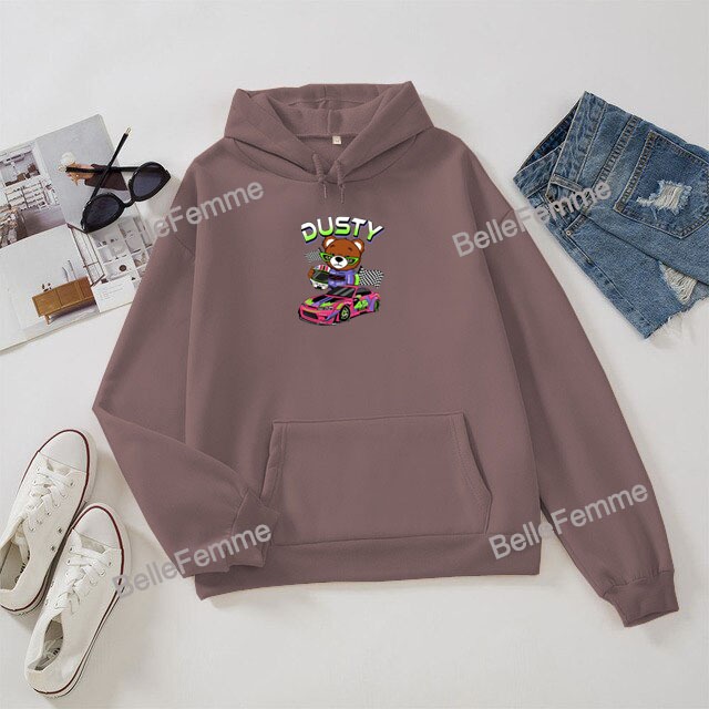 hoodie sweater dusty car bear aesthetic l xl xxl 2xl suiter baju others cewek trendy hoodie putih co