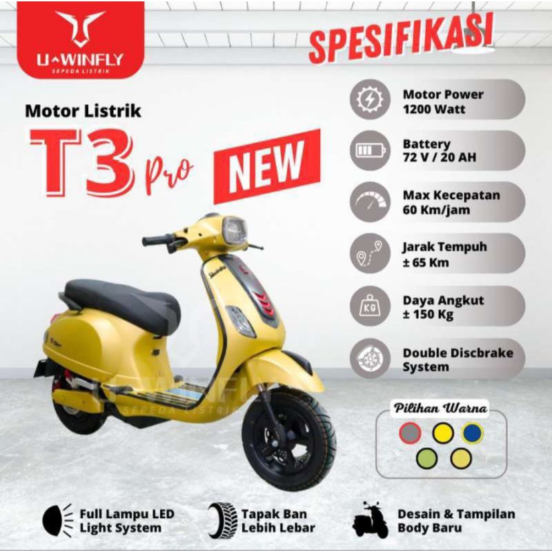 MOTOR LISTRIK UWINFLY T3 PRO NEW T3S PRO