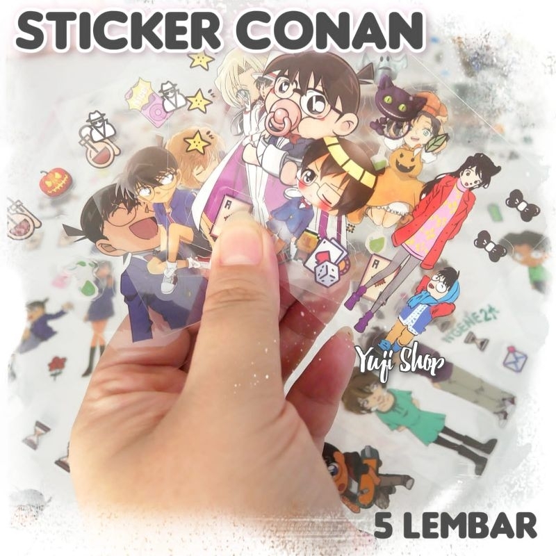 

(Yuji Shop) Sticker ECER 5 lembar Detective Conan Masu Harry Potter Spongebob Mario / Sticker Dekor/ Sticker Jurnal