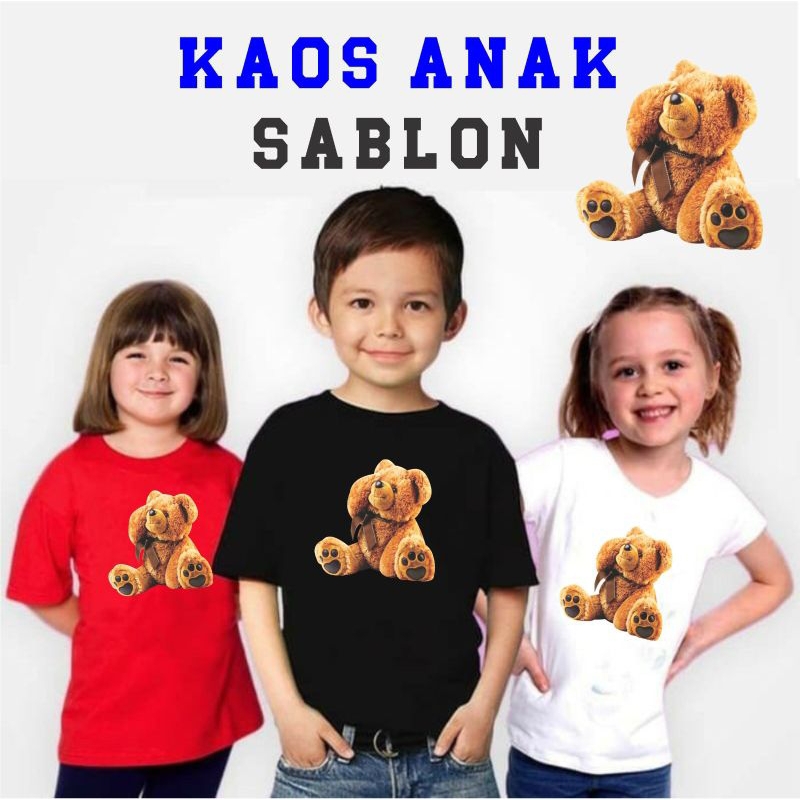 kaos anak beruang/baju anak bear/kaos anak laki-laki/perempuan