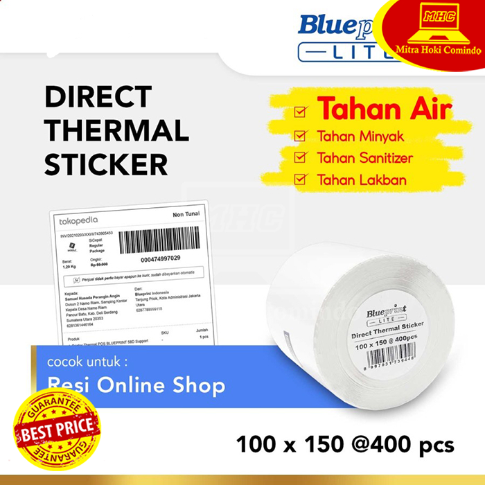 

Kertas Stiker Label Resi OLShop Anti Luntur Blueprint Lite 100 x 150