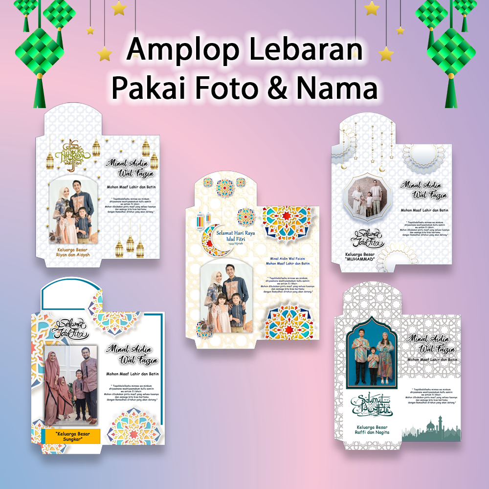 AMPLOP LEBARAN CUSTOM FOTO DAN NAMA SENDIRI