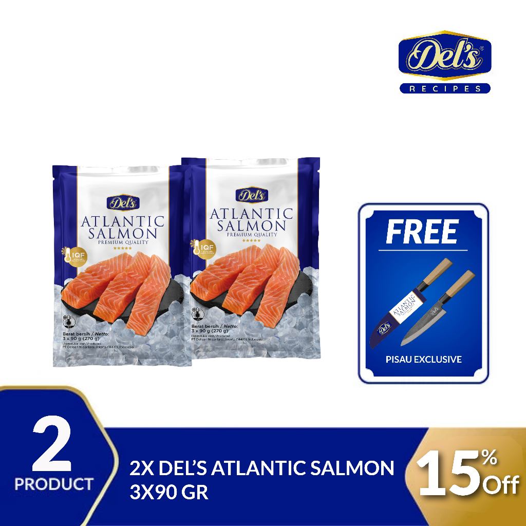 

Bundling Hemat - Del's Frozen Salmon Fillet / Portion - 6 x 90 Gr