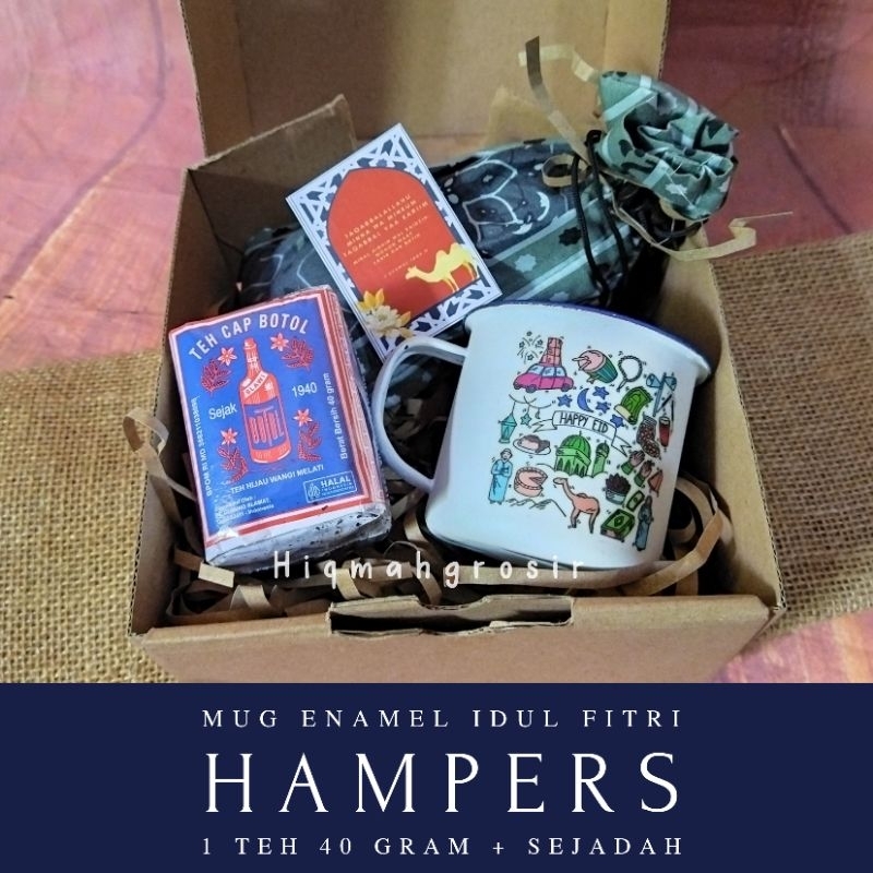 HAMPERS SOUVENIR GELAS CANGKIR MUG ENAMEL IDUL FITRI IDUL ADHA NATAL