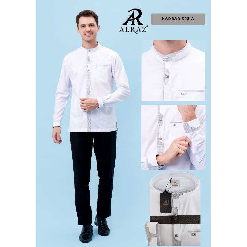 BAJU KOKO ALRAZ BAJU DEWASA PUTIH LENGAN PANJANG COD