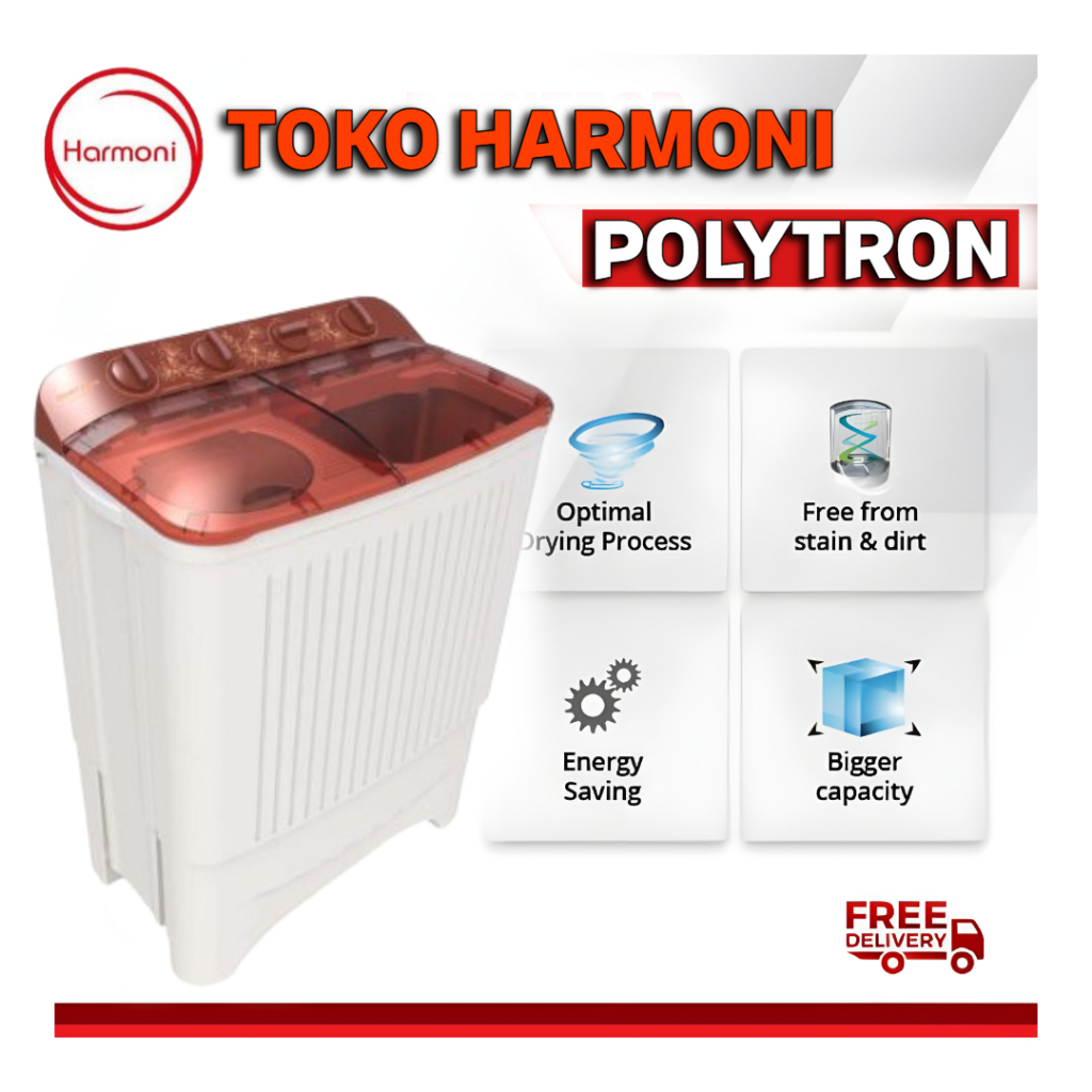 MESIN CUCI POLYTRON TRANSPARAN 10KG MESIN CUCI POLYTRON 1072 MESIN CUCI POLYTRON 2 TABUNG 10 KG