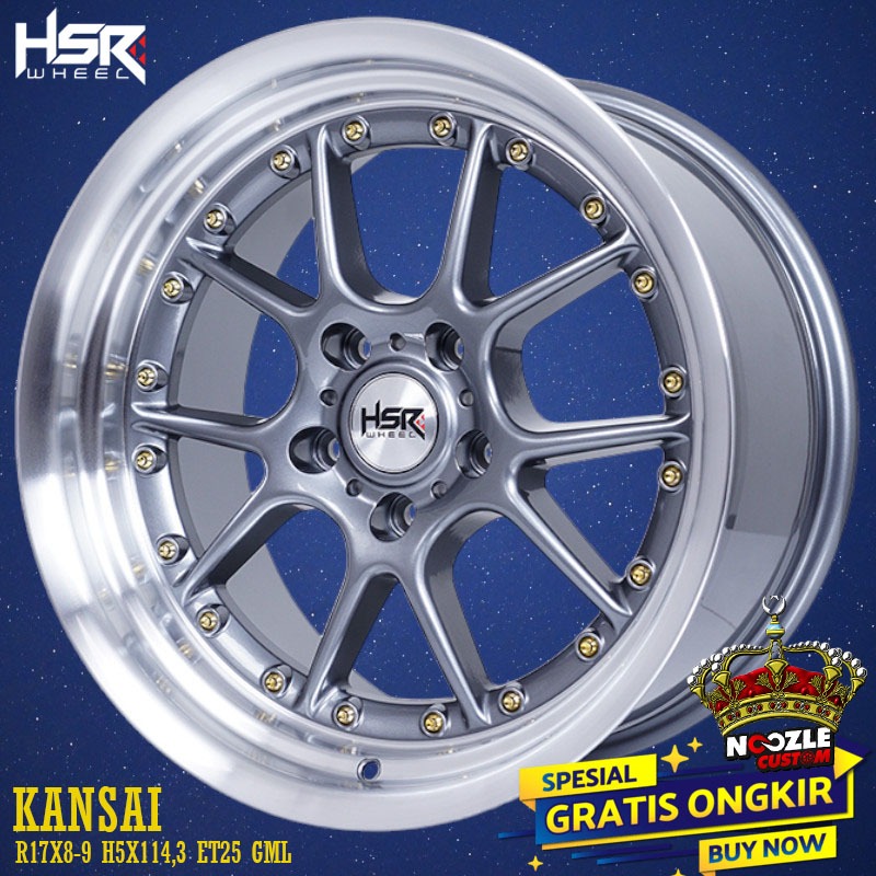 Velg Mobil HSR Celong Ring 17 Lubang 5 Pelek Racing HSR Terbaru PCd 114,3
