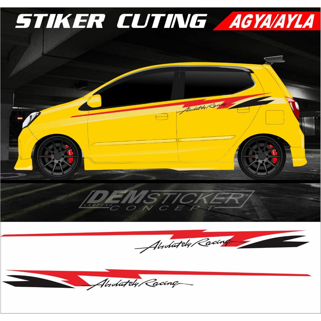 Stiker Mobil  AGYA/AYLA  stiker cuting variasi stiker body mobil variasi berkualitas dan keren