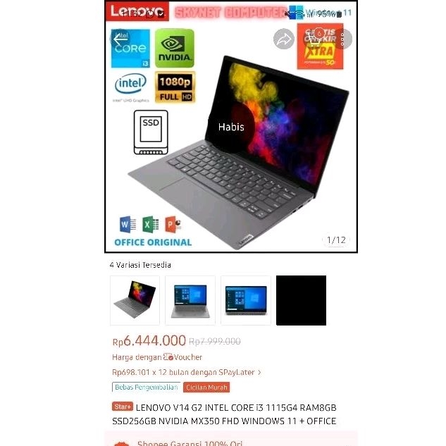 Second laptop Lenovo V14 G2 Intel core i3 111G4