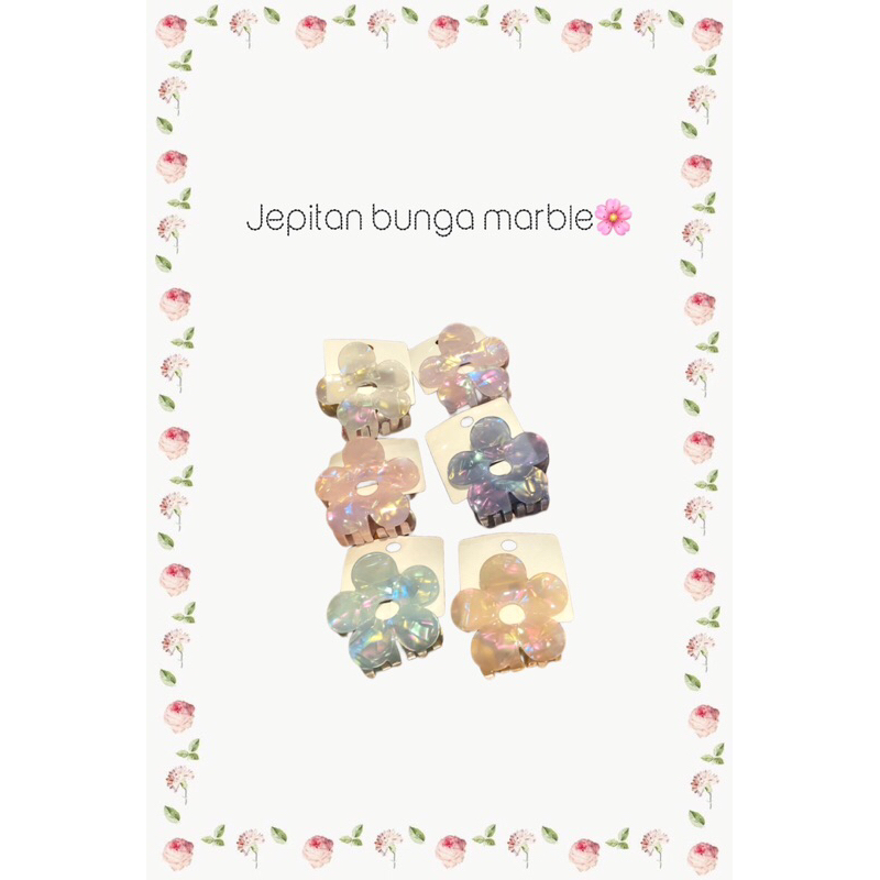 jepitan bunga marble-jepitan rambut wanita-jedai-jepitan jedai bunga-jepitan jedai-jedai tahan banti